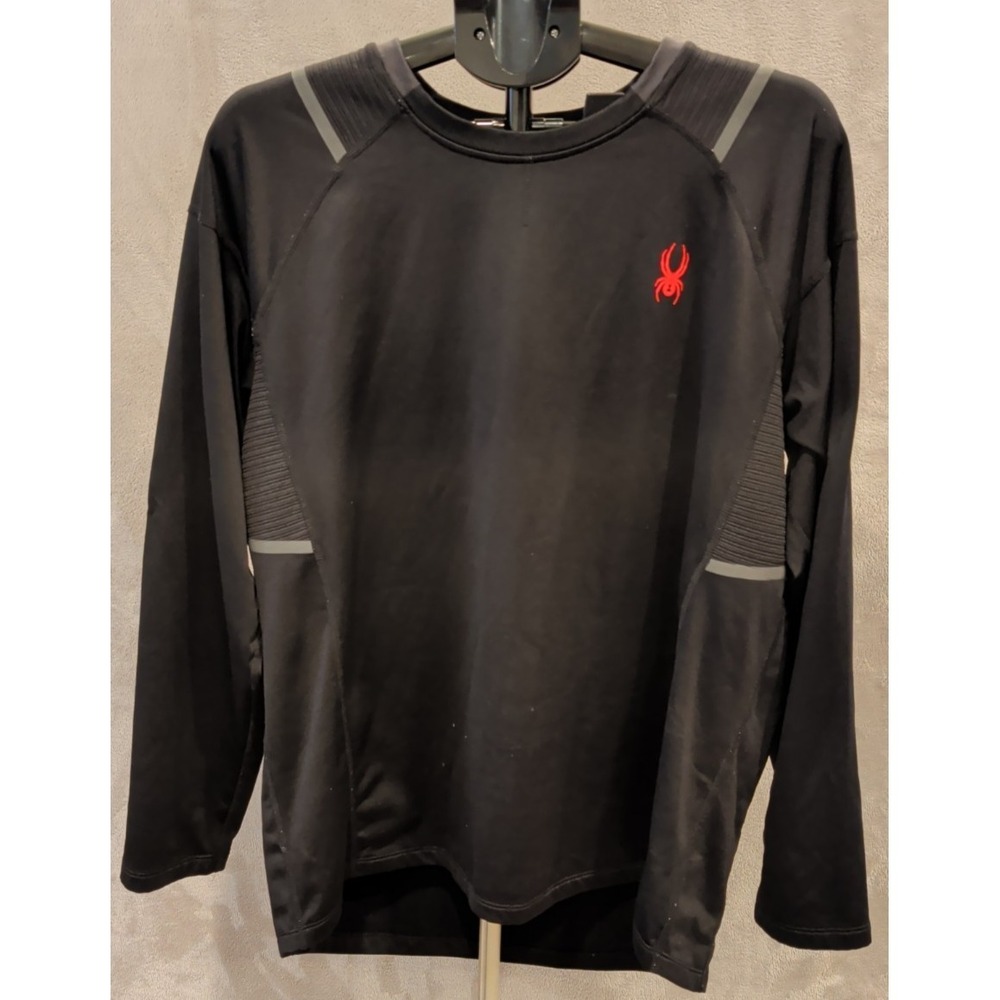 Spyder Active Compression Shirt Mens‎ L Black Long Sleeve ProWeb Stretch